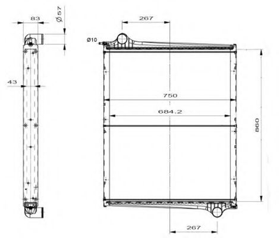 Радиатор охлаждения SCANIA 4 пр-во NRF NRF (519598)