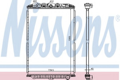 Радіатор охолодження DAF XF 105 05- 410 + вир-во Nissens Nissens (614470)