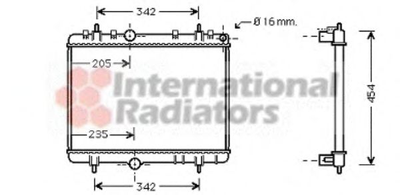 Радиатор охлаждения P307/C4/C5 20HDi MT 03- пр-во Van Wezel Van Wezel (40002267)