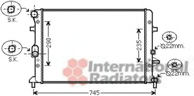 Радіатор охолодження AUDI SKODA VW вир-во Van Wezel Van Wezel (58002289)