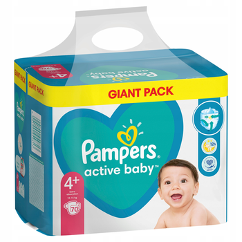 Pieluchy Pampers Active Baby Rozmiar 4 + 10 - 15 kg 70 szt. (8001090949813)
