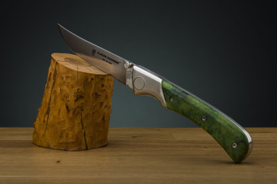 Охотничий складной нож Claude Dozorme, EOK Mister Blade, ручка из зеленого тополя (1.15.140.75)