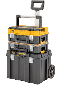 Комплект ящиків TSTAK 2.0 DeWALT, ящик + органайзер + ящик-візок 61.2х33.3х70.8 DWST83411-1