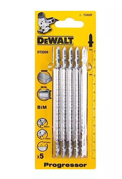 Полотно пильное DeWALT 132 мм / 2.4-5 мм / глубина пропила 10/65 мм, для лобзиковых пил 5 шт DT2059