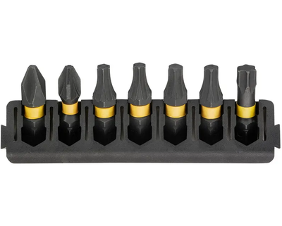 Касета з бітами DeWALT FlexTorq, L = 25 мм, Рh2, Pz2, Т20 – 2 шт, Т25 – 2 шт, Т30 DT70810