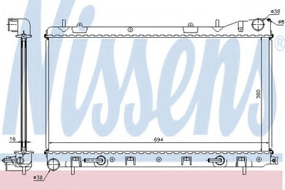 Радиатор охлаждения SUBARU FORESTER 02- 2.0/2.5 пр-во Nissens Nissens (67712)