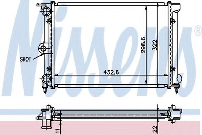 Радиатор охлаждения VW JETTA/PASSAT B2/POLO II пр-во Nissens Nissens (651631)