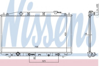 Радиатор охлаждения двигателя HONDA ACCORD 08- пр-во Nissens Nissens (68138)