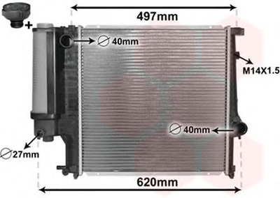 Радіатор охолодження двигуна BMW316/8/20/5 E36 MT 90- Van Wezel Van Wezel (06002124)