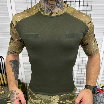 Мужская футболка CoolPass с Липучками под шевроны и Патриотическим принтом мультикам размер S