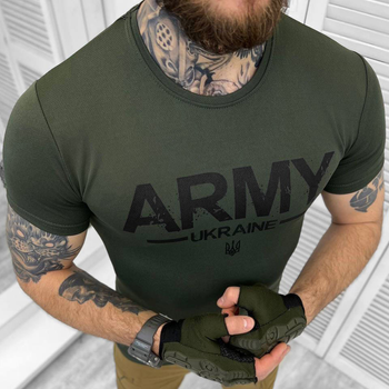 Мужская футболка CoolPass приталенного кроя с патриотическим принтом олива размер M