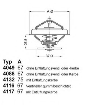 Термостат AUDI VW VOLVO пр-во Wahler WAHLER (411687D1)