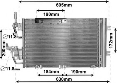 Радиатор кондиционера OPEL ASTRA H 04- пр-во Van Wezel Van Wezel (37005454)