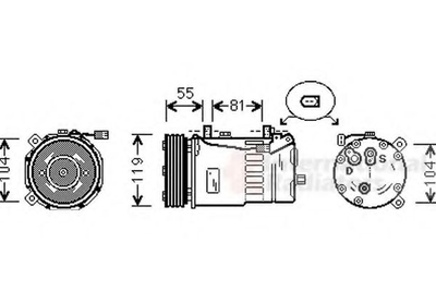 Компрессор кондиционера VW Van Wezel Van Wezel (1800K321)