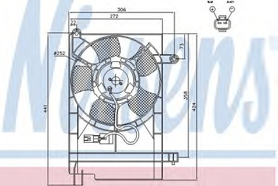Вентилятор радиатора CHEVROLET AVEO 1.5 пр-во Nissens Nissens (85062)