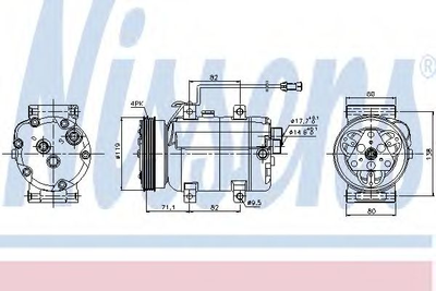 Kомпрессор кондиционера AUDI A4 94-00, VW Passat V 1.9 TDi Nissens Nissens (89029)