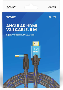 Kabel Savio CL-175 HDMI 5 m HDMI Type A Black, Blue (SAVKABELCL-175)