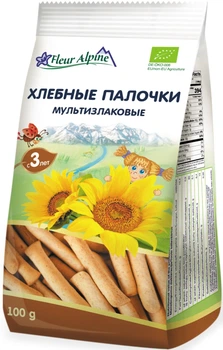 Дитячі палички органічні Fleur Alpine Мультизлакові хлібні 100 г (4056114005321)