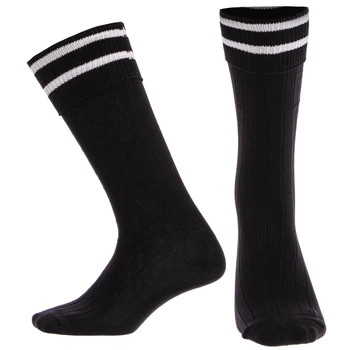 Гетри футбольні CO-5602 Zelart для підлітків size 32-39/20-24см нейлон чорний/білий розмір 32-39/20-24см