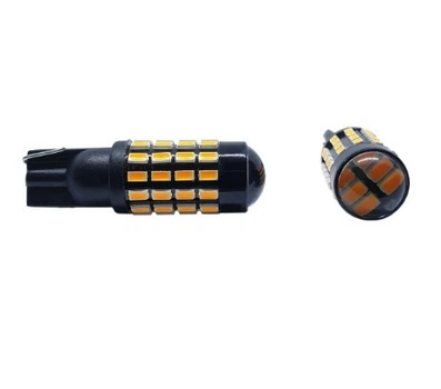 Светодиодная лампа&nbsp;Т10 W5W 54 SMD 3014 12V Жёлтая с линзой и драйвером Avtoexpect (10622)
