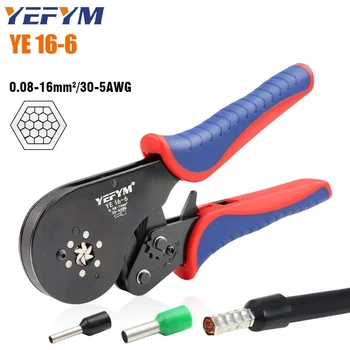 Кримпер Yefym YE 16-6, 30-5AWG, клещи для обжима трубчатых наконечников 0.08 - 16 мм²