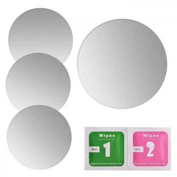 4 усиленные пластины для магнитного держателя телефона + салфетки PlateSilver RF (4pcs) Pluss 40mm Серебряные