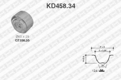 К-кт ГРМ Fiat Brava,Marea,Bravo 1.2/1.4 16V 07- NTN (KD45834)