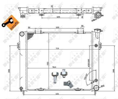 Радиатор охлаждения Jeep Grand Cherokee 5.2/5.9 4x4 92-99 NRF 50202 NRF (50202)