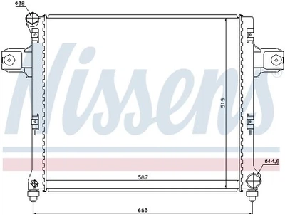 Радіатор охолодження двигуна NISSENS 61022 Jeep Grand Cherokee III (WH, WK), COMMANDER (XK) 55116858AA, K55116858AA