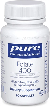 Фолат, Folate, Pure Encapsulations, 400 мг, 90 капсул, (PE-01356)