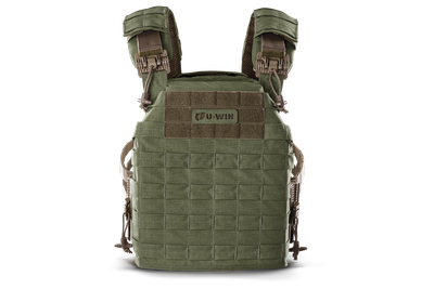 Плитоноска / тактичний жилет Plate Carrier U-WIN PRO зі швидким скиданням 250х300 зі скелетними камербандами Cordura 500 Реінджер Грін / Темна Олива