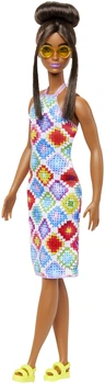 Lalka Barbie Fashionistas w kolorowej „szydełkowej” sukience (194735094035)