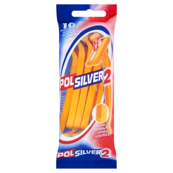 Одноразові станки для гоління Polsilver з подвійним лезом 10 штук (3014260275624)