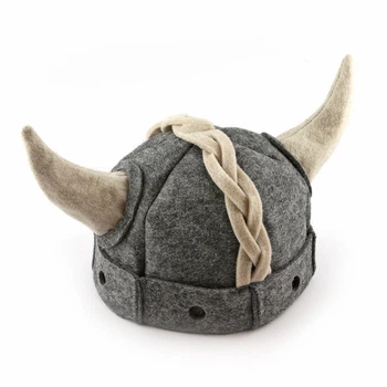 Шапка для лазні та сауни Вікінг Viking відкрита штучна повсть Сіра