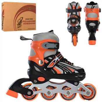 Ролики Profi Roller A 4146-S-OR, размер 31-34 черный с оранжевым
