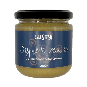 Кокосове згущене молоко ТМ "Gustyi" з фундуком 200г (4825489258454)