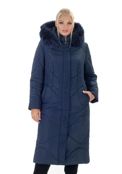 Женская куртка зимняя большого размера UF-fashion LRD-135 песец 54 синий
