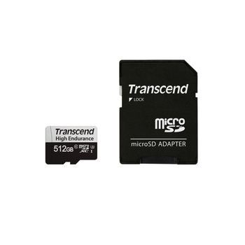 Карта памяти Transcend microSDXC 512GB UHS-I U3 C10 (TS512GUSD350V) с SD-адаптером