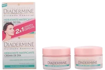 Zestaw do pielęgnacji twarzy Diadermine Moisturizing Mattifying Day Cream 2x50 ml (8410020637063)