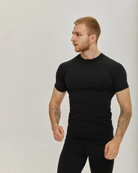 Компрессионный мужской рашгард футболка ThermoX Short Ranger Короткий рукав 2XL Черный черная нить