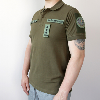 Футболка Олива/Хакі котон, футболка поло з липучками (розмір XL), армійська сорочка під шеврони