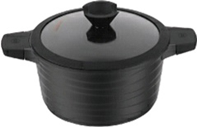 Кастрюля алюминиевая Lessner Black Pro New с антипригарным покрытием D=20 см 2.7 л (55872-20)