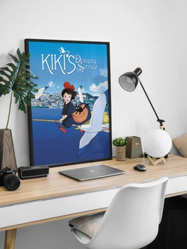 Постер аніме Kiki’s Delivery Service у рамці / Відьмина служба доставки / Хаяо Міядзакі