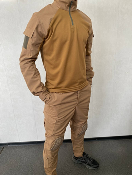 Тактичний костюм з наколінниками та налокітниками (убакс + штани) койот для ЗСУ XXL