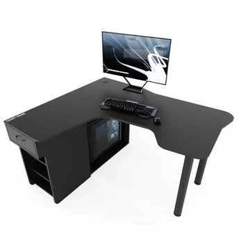 Стол игровой геймерский угловой Comfy-Home Kano-2 Zeus ламинированная ДСП Черный