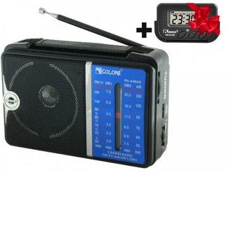 Радиоприемник GOLON RP-AО6F AC FM с USB выходом под флешку колонка с радио + часы с будильником