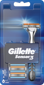 Pasek do golenia dla mężczyzn Gillette Sensor 3 z 6 wymiennymi wkładami (7702018550807)
