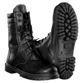 Берці польові зносостійкі черевики для силових структур KOMBAT 36 Чорний (OPT-25601)