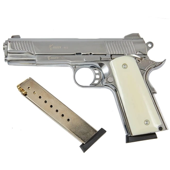 Стартовий пістолет KUZEY 911#3 Shiny Chrome Plating/White Grips
