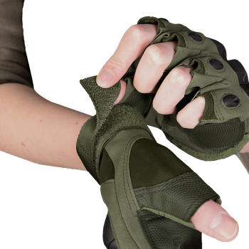 Рукавички тактичні польові універсальні рукавиці для мисливців та силових структур XL Олива (OPT-5151)